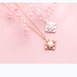 Women's Silver Necklace Pendant Sweet Square – Jewelry Gift Ideas — 2