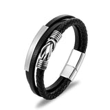 Stainless Steel Leather Bracelet Multilayer – Jewelry Gift Ideas — 7