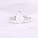 Natural Semi-Precious Moonstone Ring Simple – Everyday Gifts — 1