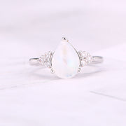 Natural Semi-Precious Moonstone Ring Simple – Everyday Gifts — 1