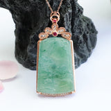 Silver Inlaid Natural Jade Pendant Necklace – Jewelry Gift Ideas — 1