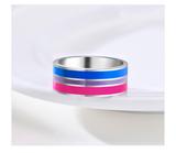 Bisexual Rainbow Flag Titanium Steel Pride Couple – Gifts for Couples — 2