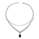 Pearl Ruby Splicing Necklace Dark Tie Clavicle – Jewelry Gift Ideas — 3