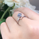 Women's V Crown Microset One Carat Moissanite Ring – Gifts for Her — 5