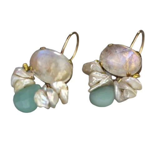 Creative Opal Geometric Inlaid Pearl Two-tone – Holiday Gift Ideas — 2