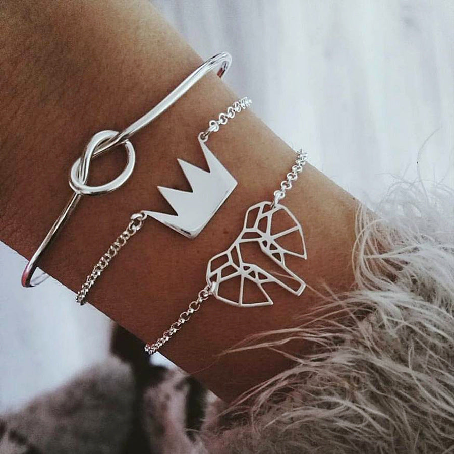 Three-Piece Bow Crown Bracelet Bracelet – Jewelry Gift Ideas — 1