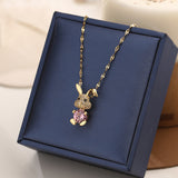 Lovely Crystal Titanium Steel Zircon Rabbit – Jewelry Gift Ideas — 4