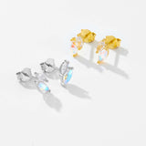 Sterling Silver Diamond Colored Stone Zircon Stud – Stylish Gifts — 3