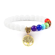 Creative 8mm Beads Tree Of Life Pendant Bracelet – Jewelry Gift Ideas — 18