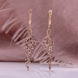 Sapphire Blue Zircon Leaf Earrings – Birthday Gifts — 4