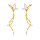Synthetic Opal White Zirconium Earrings – Thoughtful Gifts — 5