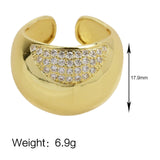Brass Glossy Zircon Heavy Industry Geometric Ring – Surprise Gifts — 2