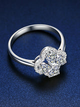 Mosonite Ring Diamond Heart Shaped Fourleaf – Special Occasion Gifts — 2