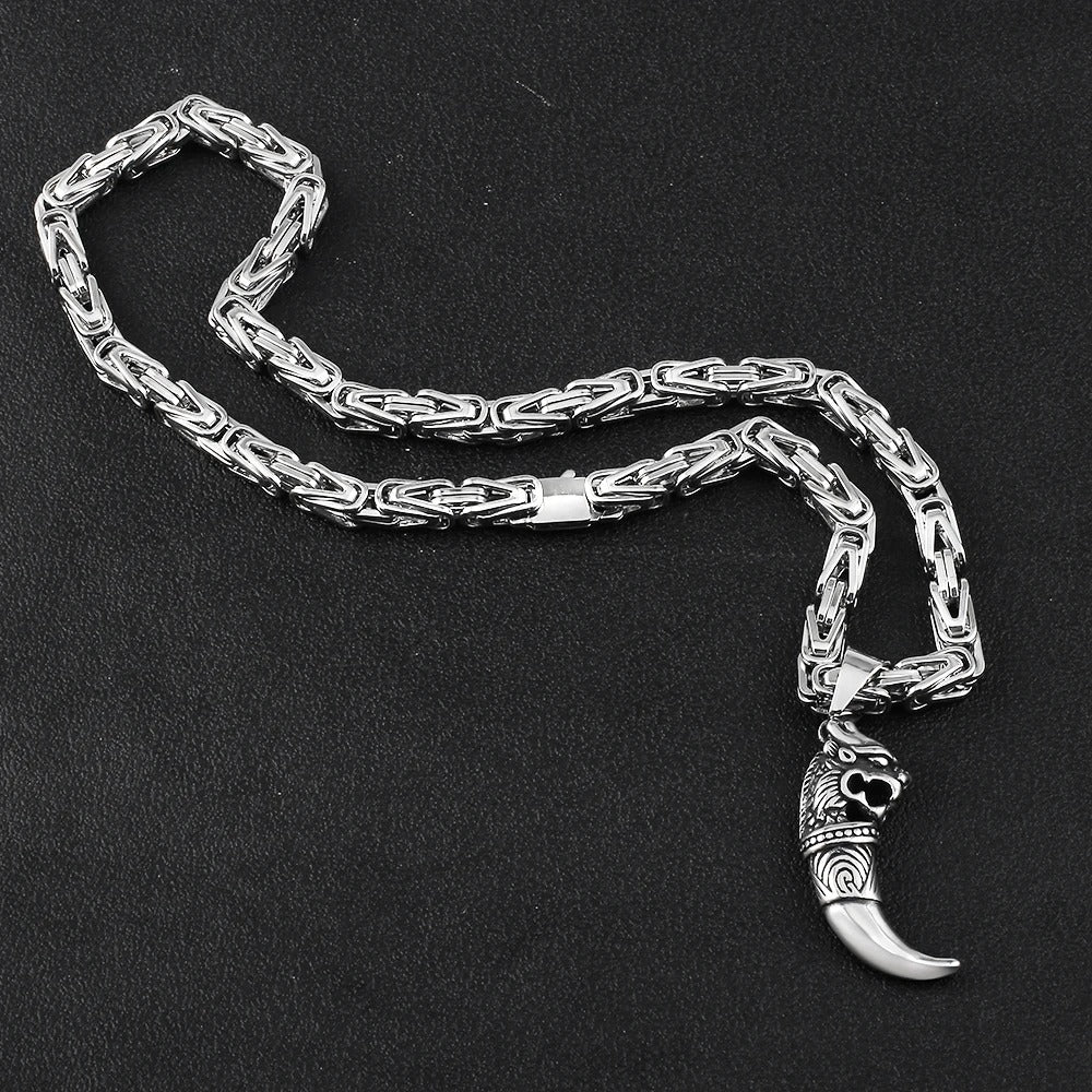 Hip Hop Kirin Ivory Wolf Fang Pendant Dominant – Jewelry Gift Ideas — 1