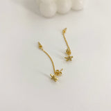 Star Long Fringe Chain Cone Silver Stud Earrings – Holiday Gift Ideas — 7