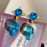 Women Girl Vintage Blue Crystal Earrings – Gifts for Her — 11