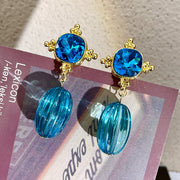 Women Girl Vintage Blue Crystal Earrings – Gifts for Her — 11