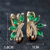 Water Drop Flower Shape Green Zircon Earrings – Gift Ideas — 4