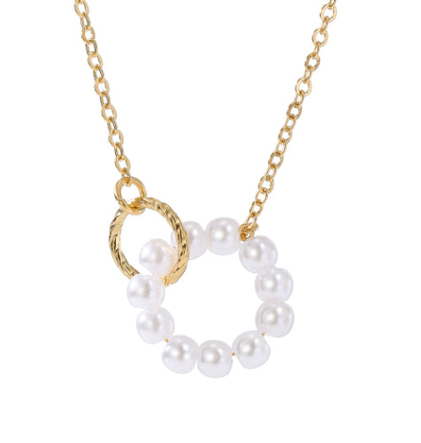 Solara Pearl Wreath Gold Necklace – Jewelry Gift Ideas — 1
