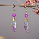 Earrings Vintage Tassel Long Purple – Holiday Gift Ideas — 1