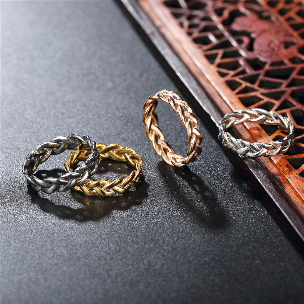 Stainless Steel Ring Vintage Braided Viking Ring – Everyday Gifts — 1