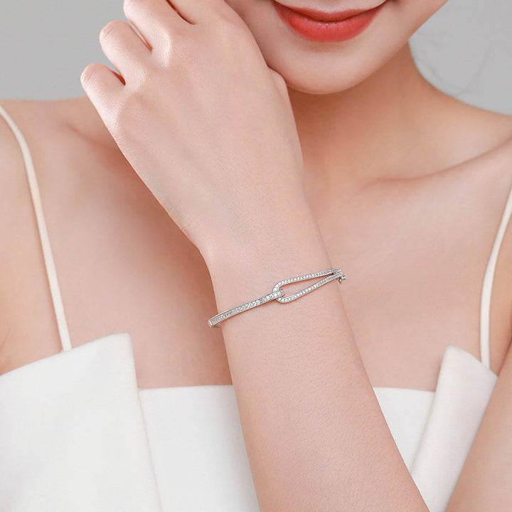S925 Sterling Silver Bracelet Diamond Geometric – Jewelry Gift Ideas — 1