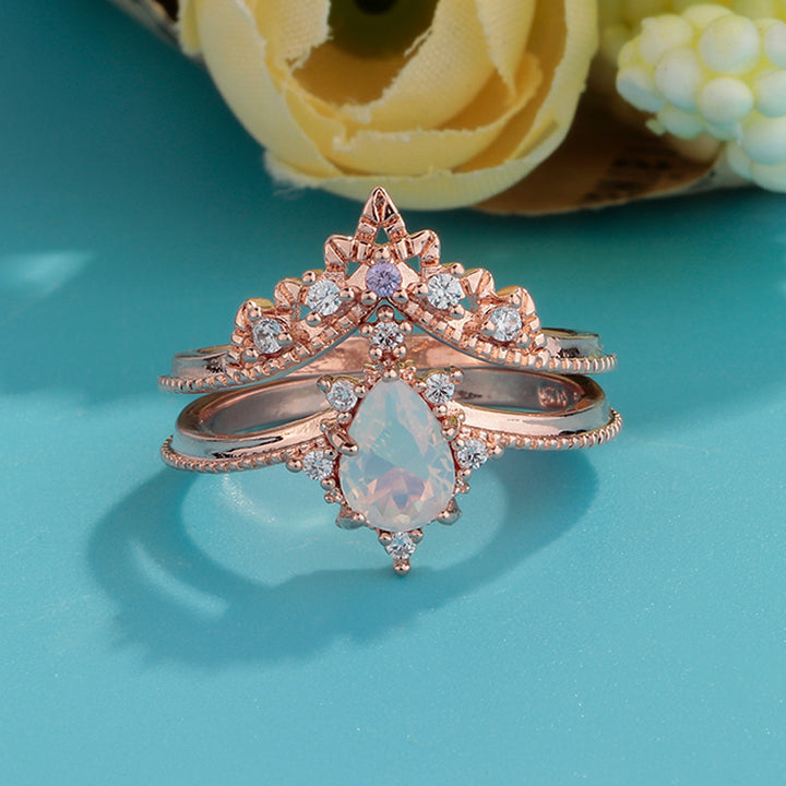 Moonstone Crown Double Combination Women's Copper Rose – Gifts for Her — 1