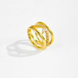 Irregular Design Double-layer Ring – Holiday Gift Ideas — 1