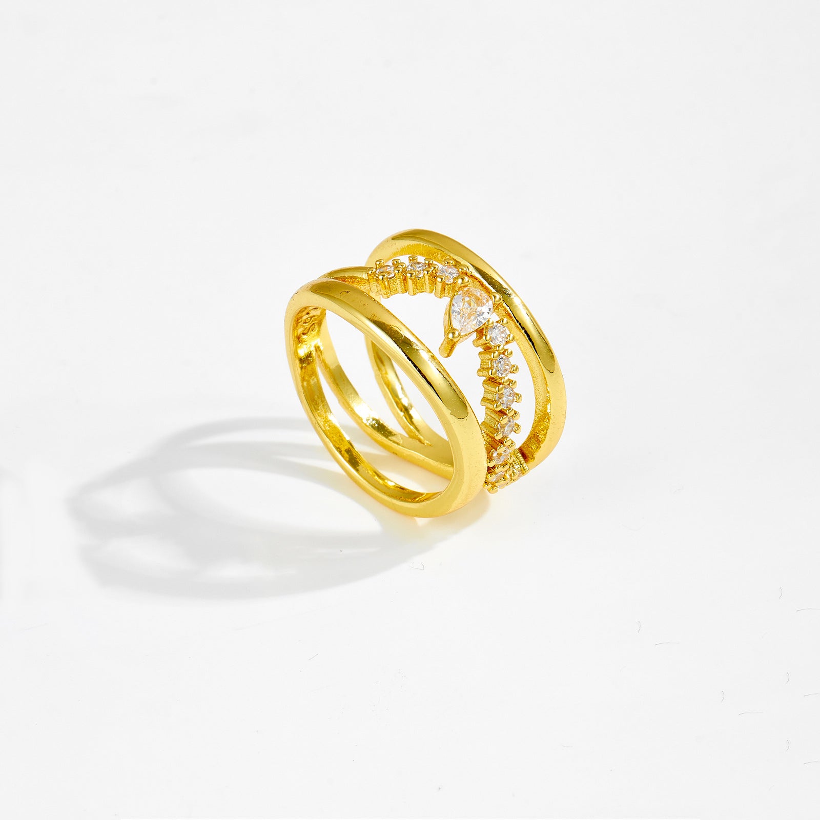 Irregular Design Double-layer Ring – Holiday Gift Ideas — 1