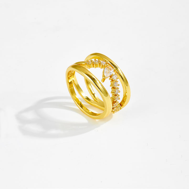 Irregular Design Double-layer Ring – Holiday Gift Ideas — 1
