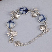 Ethnic Blue Dyed Tie-dye Bracelet Hand-stitched – Jewelry Gift Ideas — 13