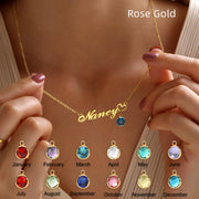 Personalised Birthstone Pendant Letter Necklace – Jewelry Gift Ideas — 4