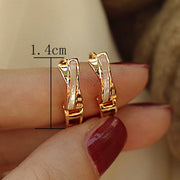 Mother-of-pearl Cross High-end Simple Ear Hoop Ear – Gifts for Her — 7