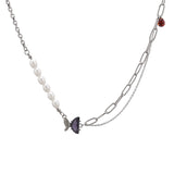 Half Butterfly Pendant Pearl Panel Necklace – Jewelry Gift Ideas — 3