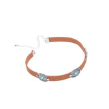 Metal Flower Plate Turquoise Necklace Collar – Jewelry Gift Ideas — 7