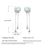 S925 Sterling Silver Long Elegant Bright Moon Star – Stylish Gifts — 3