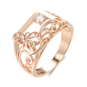 Natural Zircon Women's Rose Gold Vintage Ring – Gifts for Her — 7