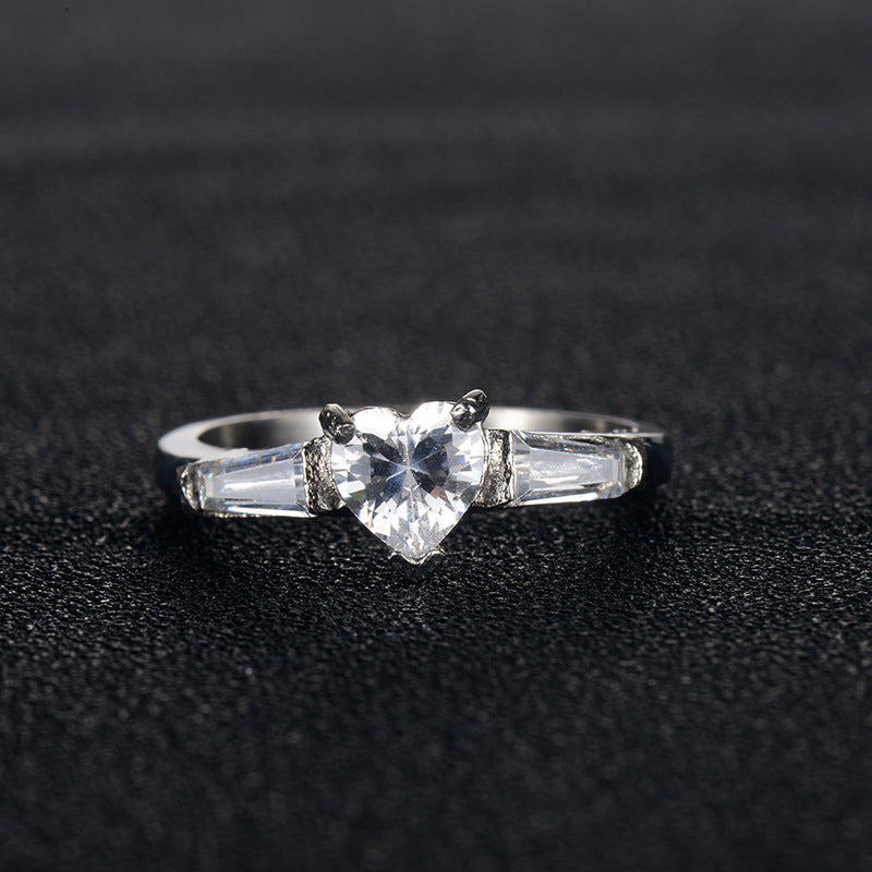 Women's Heart-shaped Diamond Ring Stainless Steel – Jewelry Gift Ideas — 1
