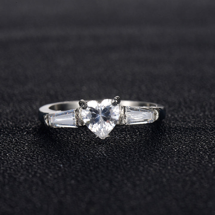 Women's Heart-shaped Diamond Ring Stainless Steel – Jewelry Gift Ideas — 1