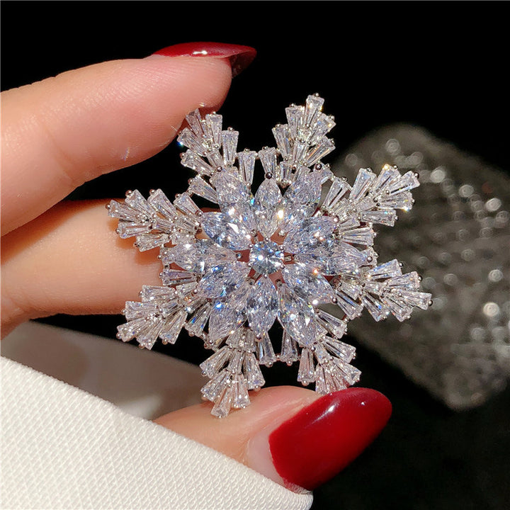 Multilayer Zircon Snowflake Brooch Women – Jewelry Gift Ideas — 1