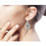 Women's Vintage Thai Silver Blue Three Diamond – Gifts for Her — 1