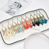 Bohemian Hollow Drop Oil Bead Long Earrings – Holiday Gift Ideas — 3
