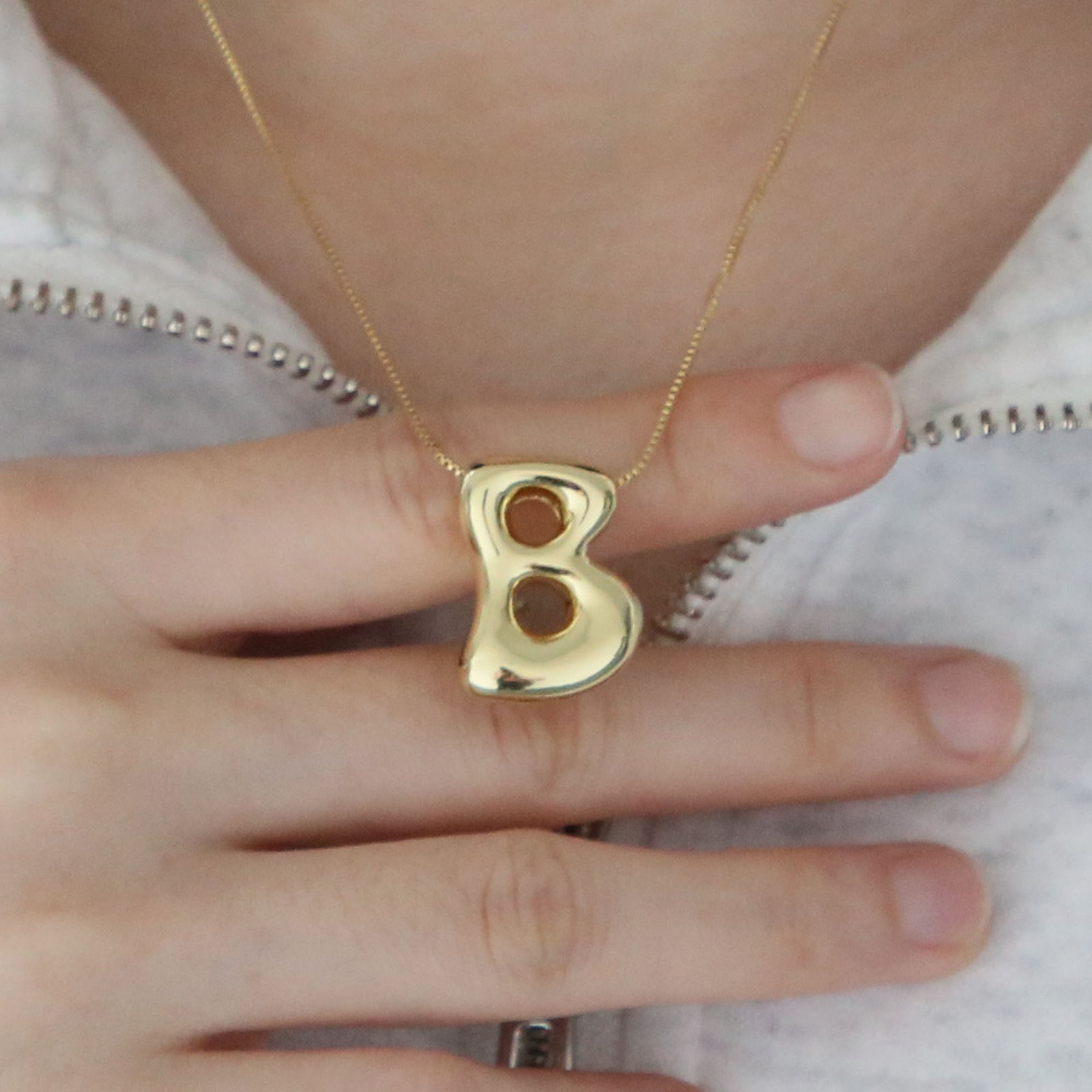 Brass Glossy Balloon English Letter Pendant – Jewelry Gift Ideas — 1
