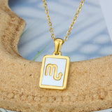 Stainless Steel Square Shell Zodiac Necklace – Jewelry Gift Ideas — 9