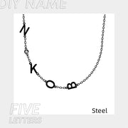Stainless Steel 26 Alphabet Name Necklace – Jewelry Gift Ideas — 9