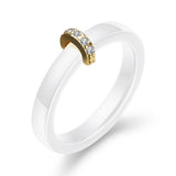 Ceramic Microset Zircon Black And White Ring – Birthday Gifts — 5
