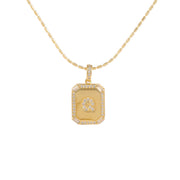 18K Gold Inlaid Zircon Letter Necklace For Women – Jewelry Gift Ideas — 19