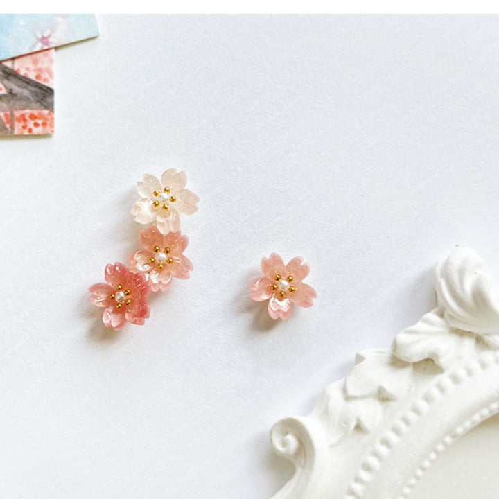 Mini Asymmetric Cherry Blossom Earrings 925 Sterling – Stylish Gifts — 1
