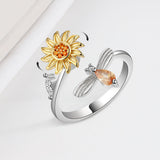 Sunflower Rotating Ring Set With Diamond Simple – Small Gift Ideas — 2