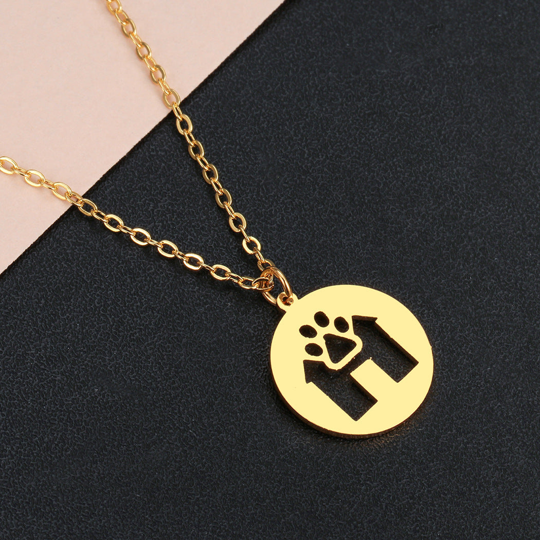 Fashion New Hollow House Cat Footprint Stainless – Jewelry Gift Ideas — 1